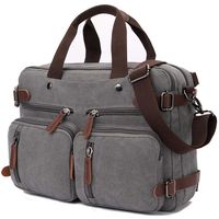 Convertible Laptop Backpack 17.3 Inch Messenger Bag for Men/Women (Grey)