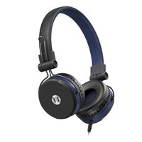MuveAcoustics Impulse Wired On-Ear Headphones, High Performing Audio & Rich Bass Compact Over The Ear Headset with in-Line Microphone & Detachable Cable, Blue