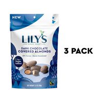 Dark Chocolate Style Covered Almonds By Lily's Sweets | Stevia Sweetened, No Added Sugar, Low-Carb, Keto-Friendly, Gluten-Free & Non-Gmo | 3.5 oz, Pack of 3