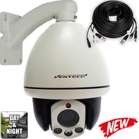 PTZ Camera Ventech Indoor Mini Dome 10X Zoom 960H 1000TVL 3 Big LEDs Night Vision High Resolution RS485-BNC-Power Cable Included with Metallic Mount Bracket