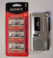 SONY M-560v Microcassette Recorder w/ Sony Micro Cassettes & Accessories (Renewed)