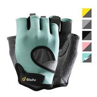 Glofit Freedom Workout Gloves, Knuckle Weight Lifting Shorty Fingerless Gloves with Curved Open Back, for Powerlifting, Gym, Women and Men (Aqua, X-Small)