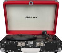 Crosley Cruiser Vintage 3-Speed Suitcase Turntable, Red/Black/White