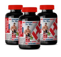 Testosterone Booster Extra Strength - Best Testosterone Booster 518 MG - for Men ONLY - tongkat ali Root Extract - 3 Bottles 180 Capsules