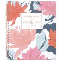 AT-A-GLANCE 2019 Weekly & Monthly Planner, 7" x 8-3/4", Medium, Badge Floral (5148B-805)