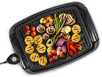 Maxi-Matic EGL-3450 Indoor Electric Non-Stick Grill Adjustable Thermostat, Dishwasher Safe, Faster Heat Up, Low-Fat Meals, Easy Clean Design, 13 x 9-inch, 12" x 9" Square