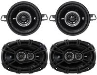 Package: Pair of Kicker 43DSC69304 6"x9" 360 Watt 3-Way Speakers With 4-Ohm Impedance + Pair of Kicker 43DSC3504 DSC350 80 Watt 3.5" 2-Way Car Stereo Speakers