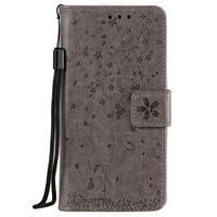 Lomogo Leather Wallet Case for Galaxy S8 with Stand Feature Card Holder Magnetic Closure, Shockproof Flip Case Cover for Samsung Galaxy S8 - LOHHA130347 Grey