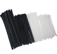 Reusable Releasable Adjustable Nylon Cable Zip Ties 100 PACK 6+8(Small)+8+10 Inch Assorted Black & White, Self-Locking Plastic Wire Ties for Organization, Plant ties, 50 Lbs Tensile Strength