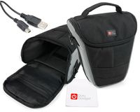 DURAGADGET Black & Grey Protective Carry Case - Suitable for use with Canon EOS 5DS R | EOS 5DS | EOS 750D | EOS 760D | EOS M3 | EOS 80D & EOS M5 + Cleaning Cloth & Sync Cable