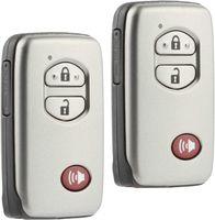 Key Fob Keyless Entry Smart Remote Shell Case & Pad fits Toyota, Set of 2