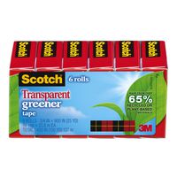 Scotch Transparent Greener Tape, 3/4 x 900 Inches, Boxed, 6 Rolls (612-6P)