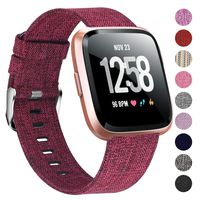 Welltin Bands Compatible with Fitbit Versa/Fitbit Versa 2/Fitbit Versa Lite for Women Men, Breathable Woven Fabric Strap, Quick Release, Adjustable Replacement Wristband for Fitbit Versa Smart Watch