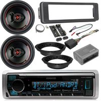 Select 1996-13/2006-13 Harley Davidson Touring Models - Kenwood Digital Media Radio, 2X 6.5 Audiopipe Speakers, Dash Radio Install Kit, Speaker Adapters, Thumb Control Module, Antenna