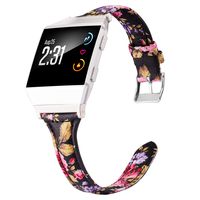Wearlizer Leather Band Compatible for Fitbit Ionic Bands Women Men, Genuine Leather Replacement Band Bracelet Compatible with Fitbit Ionic Small Large Flower