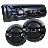 Sony CDXGT570UP CD/MP3 Car Stereo Receiver with Front Aux Input With a PAIR of Sony 6 1/2" 3-Way 260W Speakers