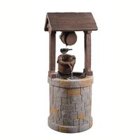 Peaktop - Outdoor Wishing Well Fountain - 30"/ Wood/ Stone