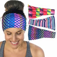 Yoga Headband Workout Wicking Scarf Bandana Fitness Sweat Bands Noslip Headbands Boho Accessories Running Sports Exercise Basketball Gym Dance for Women Men