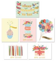 Gold Foil Bulk Birthday Cards Assortment - 48pc Bulk Happy Birthday Card with Envelopes Box Set - Assorted Blank Birthday Cards for Women, Men, and Kids in a Boxed Card Pack