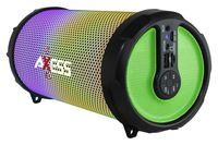 AXESS SPBL1044 Vibrant Plus Black HIFI Bluetooth Speaker with Disco LED Lights In Green