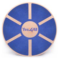 Yes4All Wooden Wobble Balance Board - Exercise Balance Stability Trainer 15.75 inch Diameter - Blue - ²L6CJZ