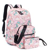Leaper Unicorn Backpack Rainbow School Bag Travel Shoulder Bag Pencil Case Pink