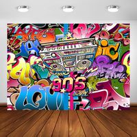 90s Backdrop Hip Hop Theme Party Decorations 7x5ft Vinyl Graffiti Photo Studio Background Props 90th Portrait Booth Banner