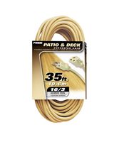 Prime Wire & Cable EC884627 35-Feet 16/3 Sjtw Patio and Deck Extension Cord, Beige