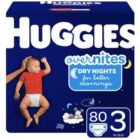 HUGGIES OverNites Diapers, Size 3, 80 Count, Overnight Diapers (Packaging May Vary)