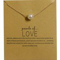 Clavicle Necklace with Blessing Gift Card, Small Dainty Pearl Pendant Chain, Classy Costume Choker Jewelry Favors