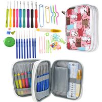 New Set of 47 Ergonomic Crochet Hooks Set w Rubbery Handles Hook 0.6-6MM, Comfort Grip for Arthritic Hands