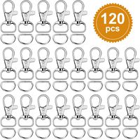 120 Pcs Key Chain Clip Swivel Snap Hooks Lanyard Clips with D Rings