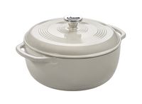 Lodge 6 Quart Enameled Cast Iron Dutch Oven. White Enamel Dutch Oven (Oyster White)