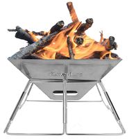 Wealers Fire Pitt Compact Folding 12" Inch Fire Bowl Made from Stainless Steel Portable and Great for BBQ, Camping, Picnics, Backyards Firepitt