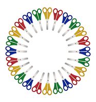 FANTAPLUS 5" Students Round Edge Blunt Tip Kids Scissors 24-Pack