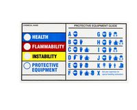 Brady 60334 Polyester W/ Polyester Laminate Cover Hmig Self-Laminating Labels , Black,  Red,  Blue,  Yellow On White,  4" Height x 7" Width  (25 Labels per Package)