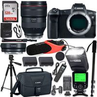 Canon EOS R Mirrorless Digital Camera with Canon RF 28-70mm f/2L USM Lens + Canon Mount Adapter EF-EOS R Kit + TTL Speedlight Flash + Comica Pro Microphone + 60" Tripod + Accessory Kit