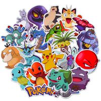 Pokemon Stickers for Water Bottle[100pcs] Cute Animal Vinyl Decals Laptop Phone Hydro Flask Car Computer Guitar Journal Notebook Ceiling Wall Helmet Skateboard Luggage PC Bike Bumper Waterproof