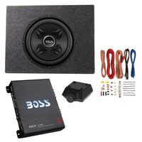 Boss 10" 800W Subwoofer + Q Power Truck Enclosure + Boss 1100W A/B Amplifier
