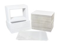 Pack of 100 5x7 WHITE Picture Mats Mattes with White Core Bevel Cut for 4x6 Photo + Back + Bags