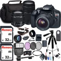 Canon EOS Rebel T6 DSLR Camera 18-55mm Lens Canon EF-S 75-300mm Lens Starters Accessories Bundle