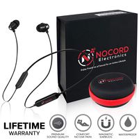 NOCORD Magnetic Bluetooth Wireless Earbuds - Waterproof Headphones with Carrying Case and Neckband with Mic - Up to 9 Hr Battery Life, Noise Canceling