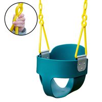 Squirrel Products High Back Full Bucket Toddler Swing with Exclusive Chain & Triangle Dip Pinch Protection Technology - Green