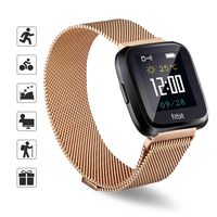 TOMALL Replacement Bands Compatible for Fitbit Versa/Versa 2,Stainless Steel Metal Wristband for Women Men