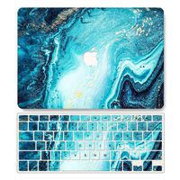 One Micron Case + Keyboard Cover Compatible with MacBook Pro 13 Inch with Touch Bar Plastic Pattern Hard Shell Compatible MacBook Pro 13 Inch 2016 (Model:A1706)-Ocean Blue Marble