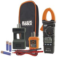 Klein Tools CL110KIT Electrical Tester / Maintenance Kit w/Clamp Meter, Continuity Tester, GFCI Tester, Line Splitter, Case, Leads, 3 x AAA