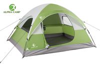 ALPHA CAMP 3 Person Camping Tent - 7' x 8' Green