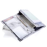 Sonic Server 5x9 11-Pocket Server Book Organizer with Double Magnetic Pockets and Zipper Pocket for Waitress Waiter Waitstaff | Black Marble