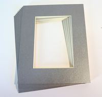 Pack of 10 SILVER 8x10 Picture Mats Matting with White Core Bevel Cut for 5x7 Pictures