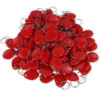 HWMATE 125khz RFID Smart Em Id Read Only Entry Access Keyfob Tag Token Keychain Card Color Red (100 Pack)